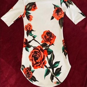 Fashion Nova Rose Patterned Mini Dress.